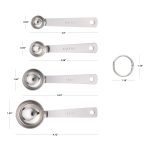 Mainstays Kitchen Stainless Steel 4-Piece Nesting Measuring Spoons Set, Stainless Steel Finish - Image 4