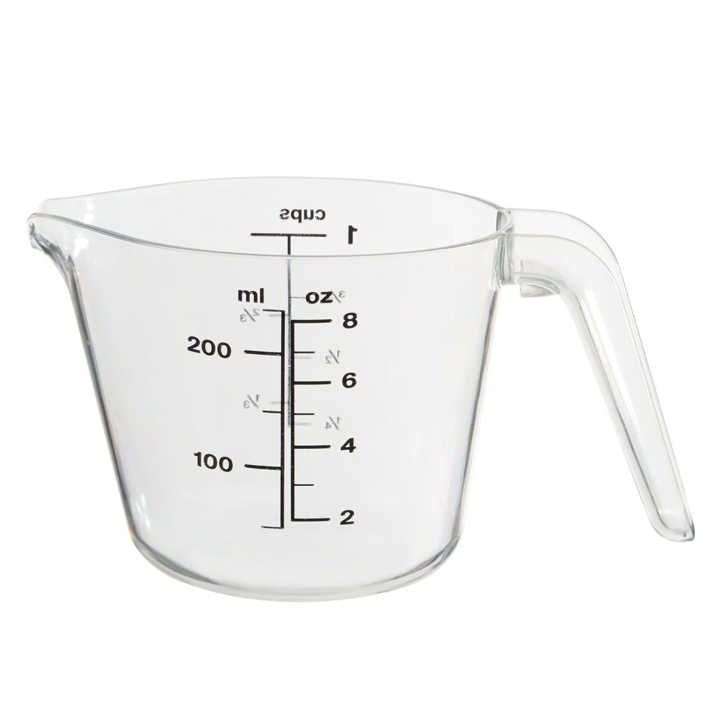 Mainstays 1 Cup Large Spout Plastic Measuring Cup, Clear
