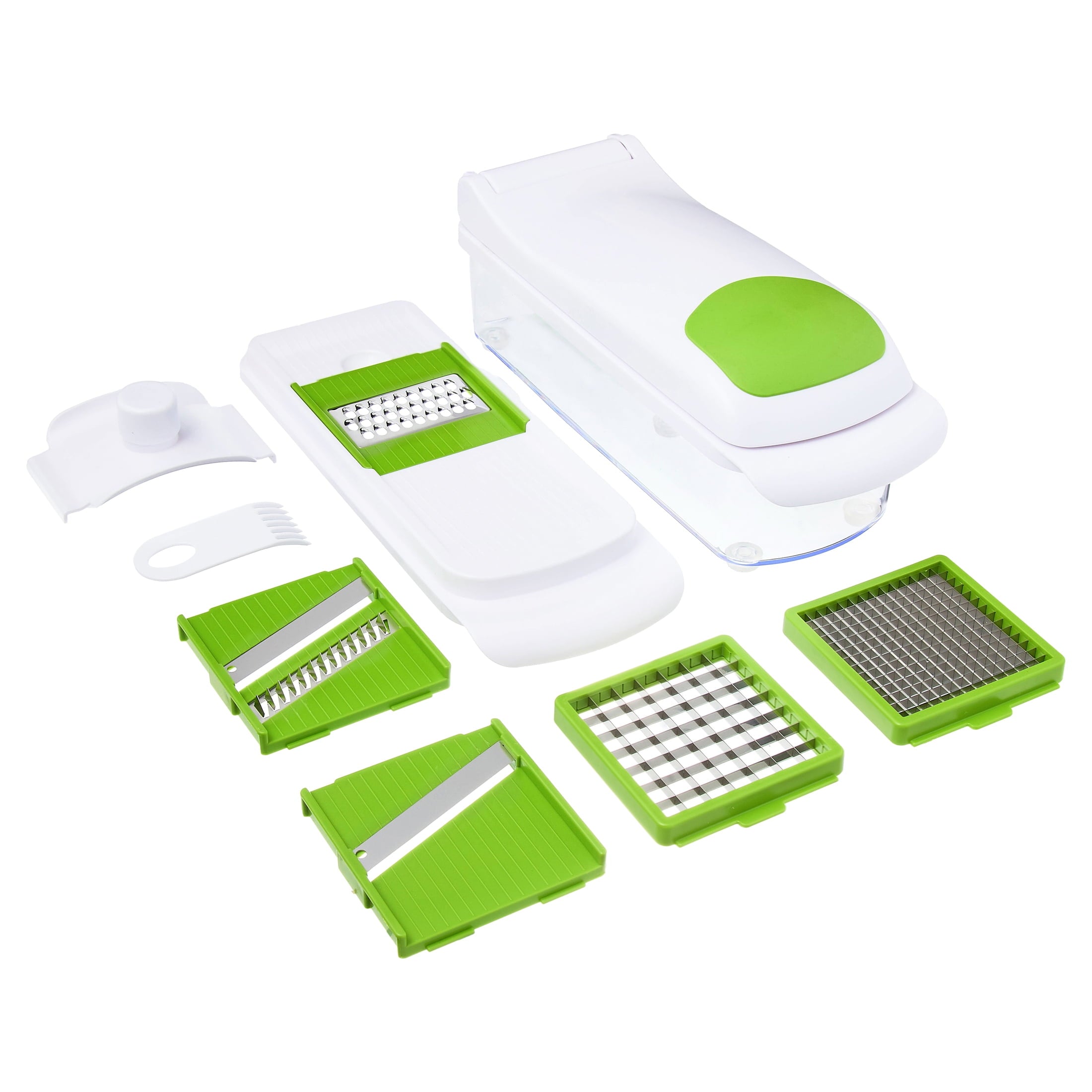 Mainstays-11-Pieces-Multi-Function-Nice-Dicer-and-Mandoline-Stainless-Steel-Green-Glaze-820g_4c9b2921-d42d-4fa7-a9e4-e3e8bc0600da.1a0c69fe420e0d8199b205a6400b28b6 Mainstays 11 Pieces Multi-Function Nice Dicer and Mandoline, Stainless Steel, Green Glaze, 820g